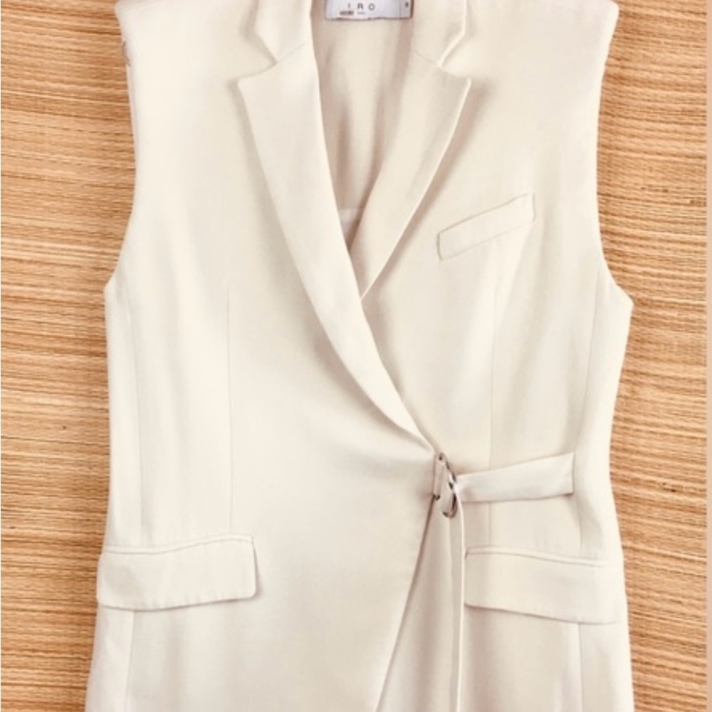 IRO Dumela D Ring Cream Sleeveless Blazer Vest